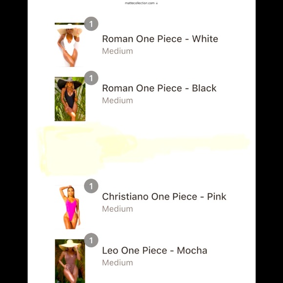 4 Brand NEW Matte Collection Swimsuits - Picture 3 of 9